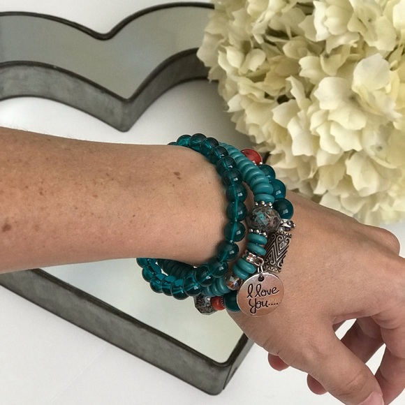 Beaded Friendship Bracelet, Aquamarine - Picture 3 of 4